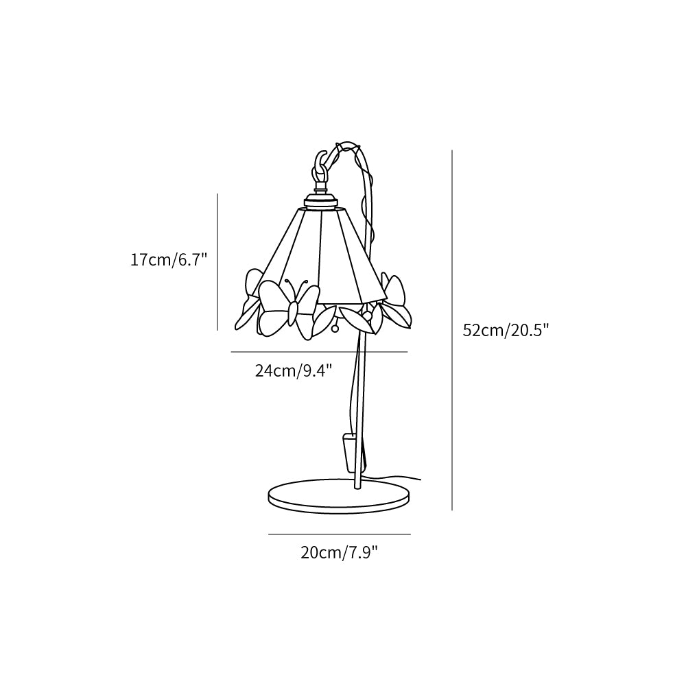 Tiffany Glass Butterfly Table Lamp