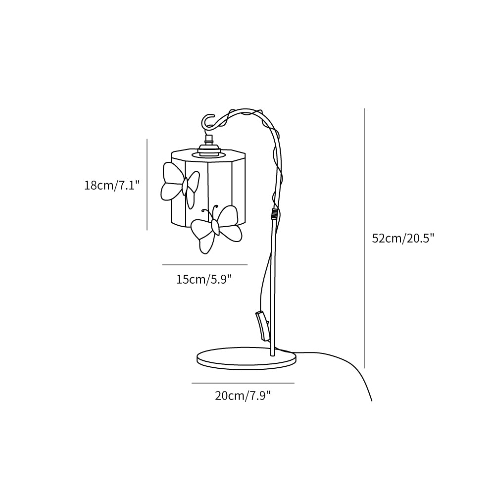 Tiffany Glass Butterfly Table Lamp