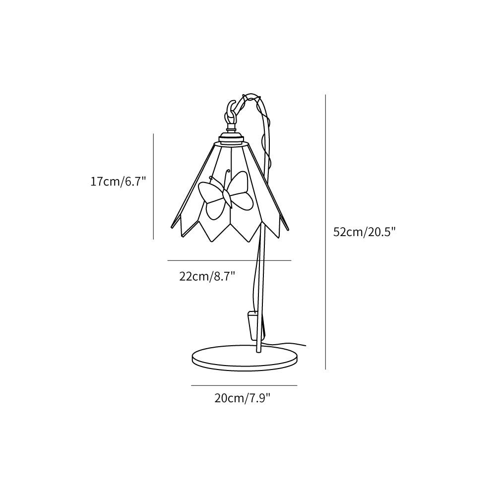 Tiffany Glass Butterfly Table Lamp