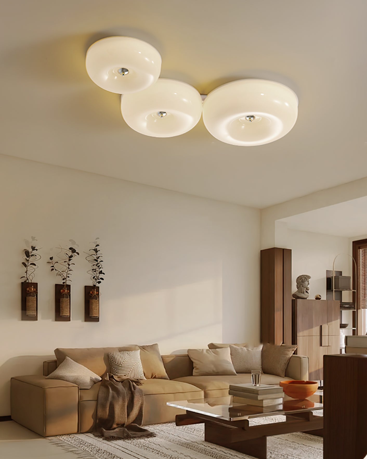 Cream Pudding Ceiling Lamp