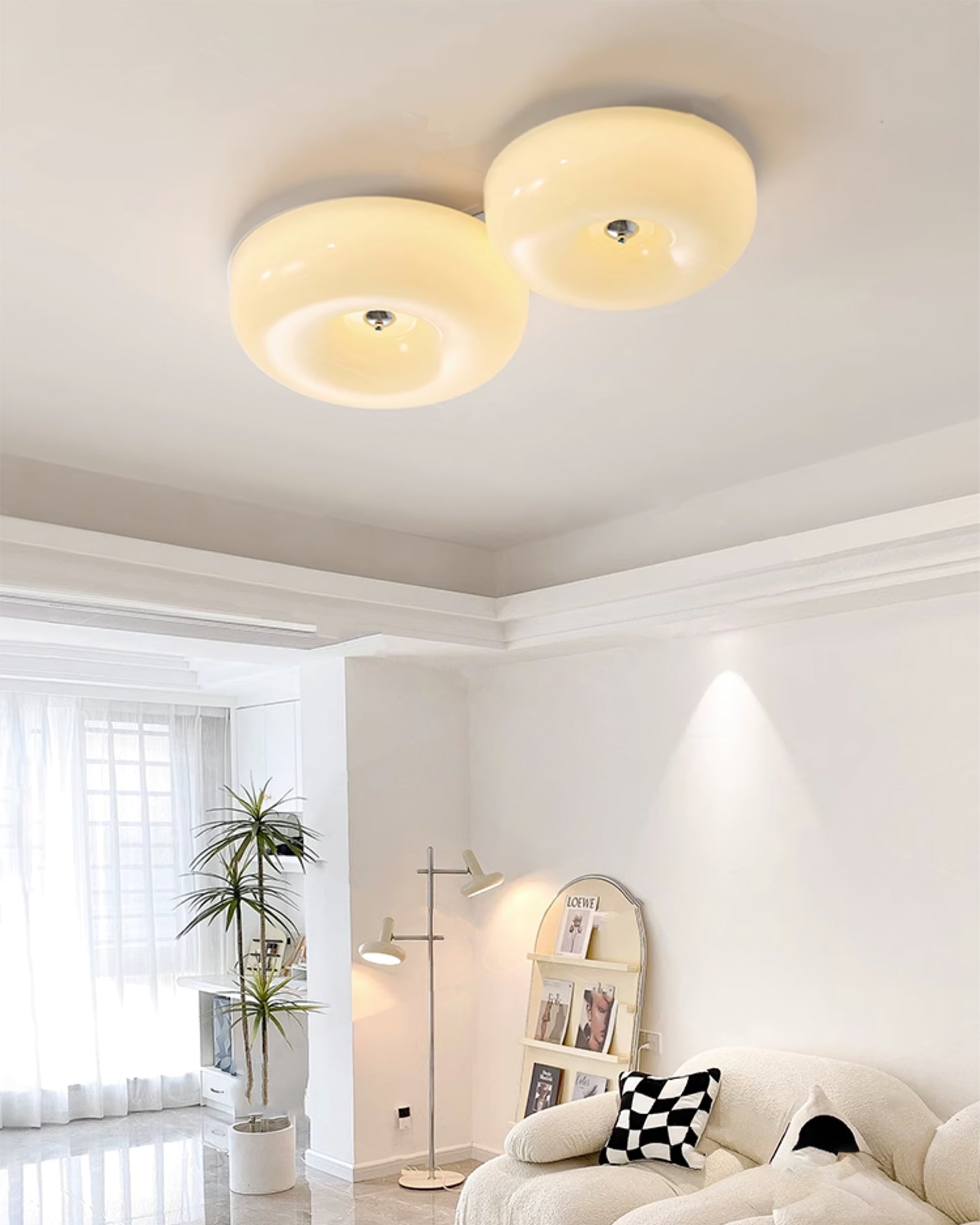 Cream Pudding Ceiling Lamp