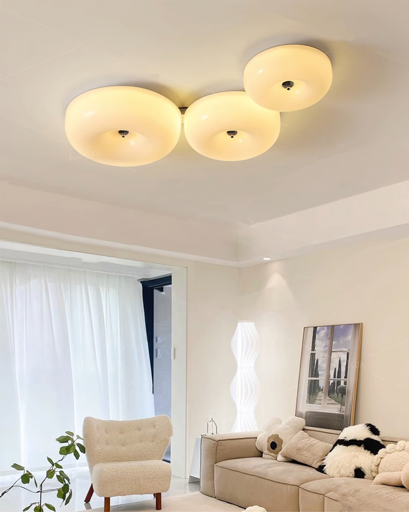 Cream Pudding Ceiling Lamp