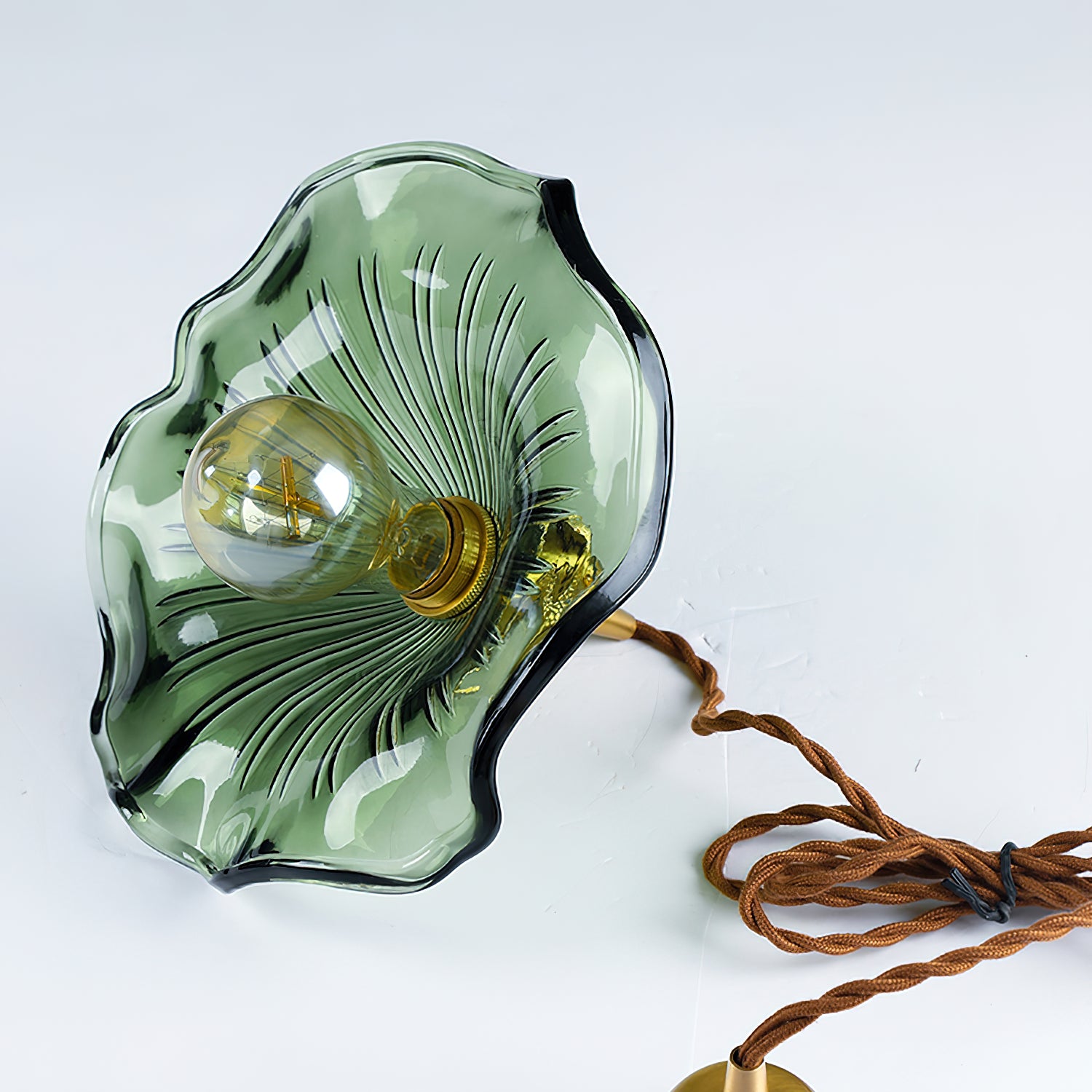 Glass Hibiscus Flower Pendant Light