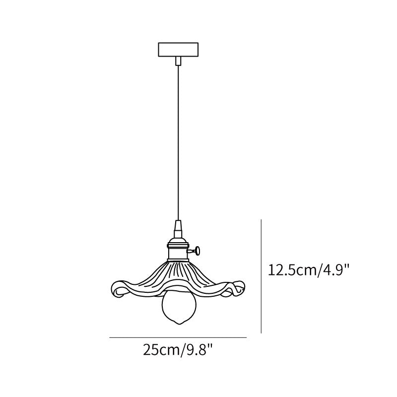 Glass Hibiscus Flower Pendant Light