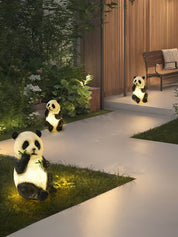Panda Resin Outdoor Garden Lamp