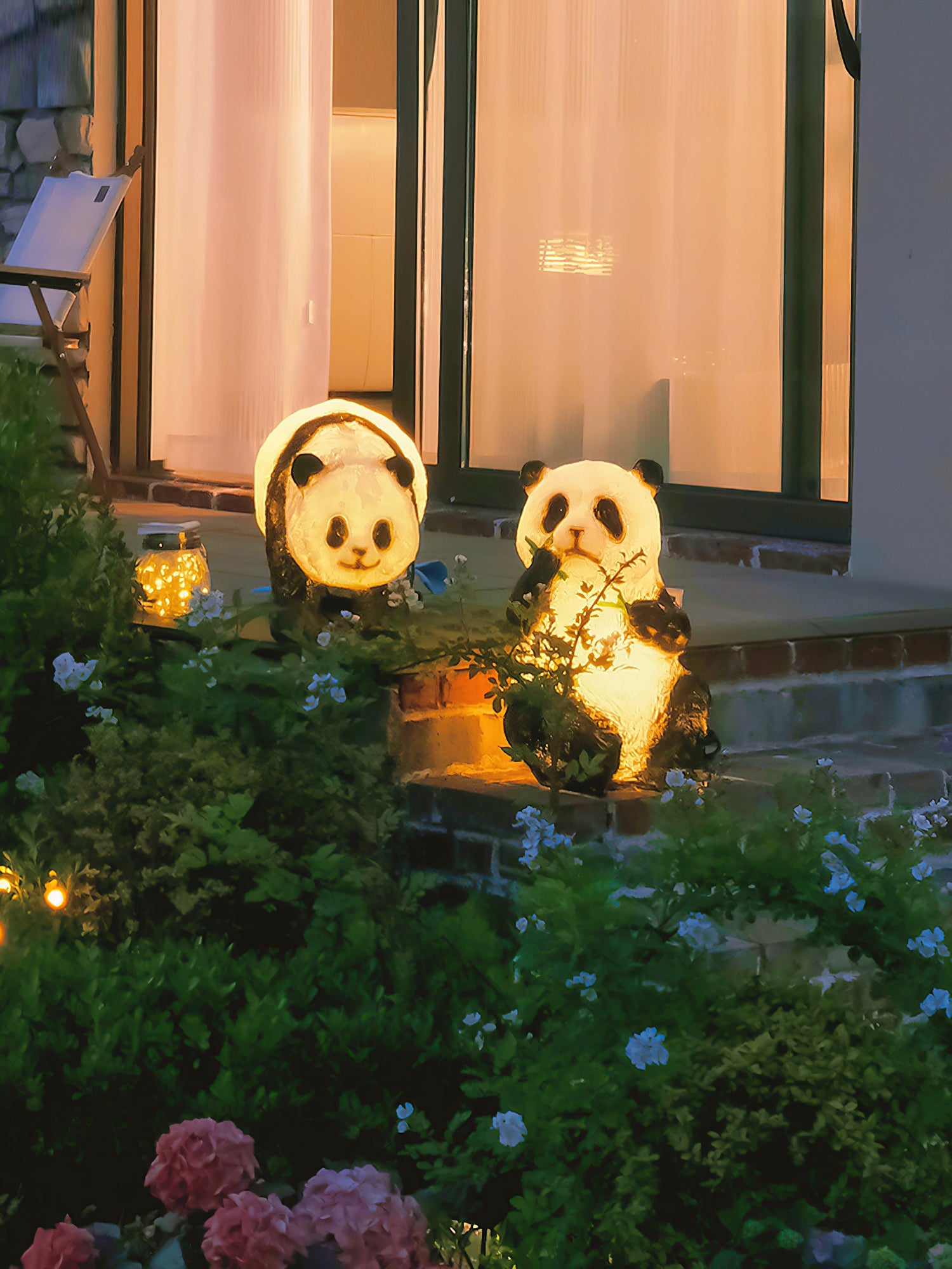 Panda Resin Outdoor Garden Lamp