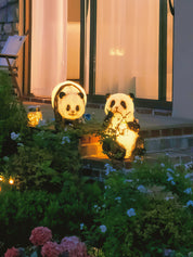 Panda Resin Outdoor Garden Lamp