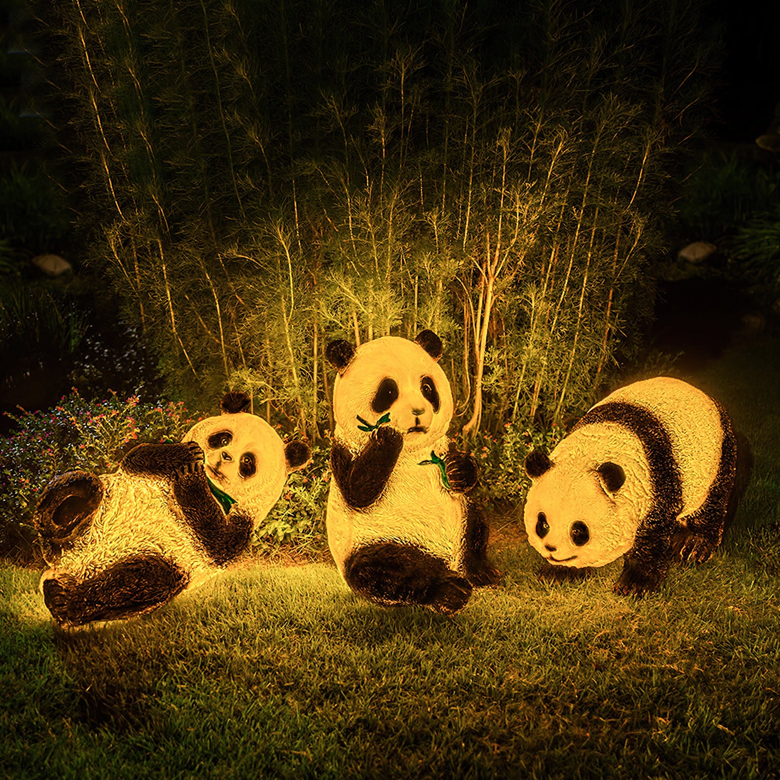 Panda Resin Outdoor Garden Lamp