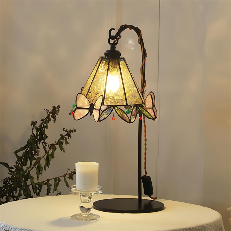 Tiffany Glass Butterfly Table Lamp