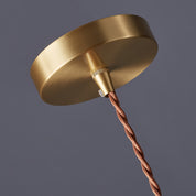 Walnut Glass Carved Pendant Light