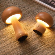 Wooden Mushroom Table Lamp (Built-in Battery)