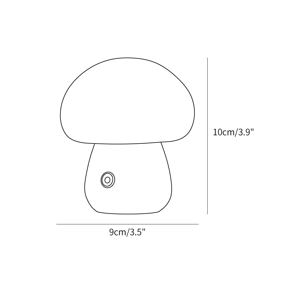 Wooden Mushroom Table Lamp (Built-in Battery)