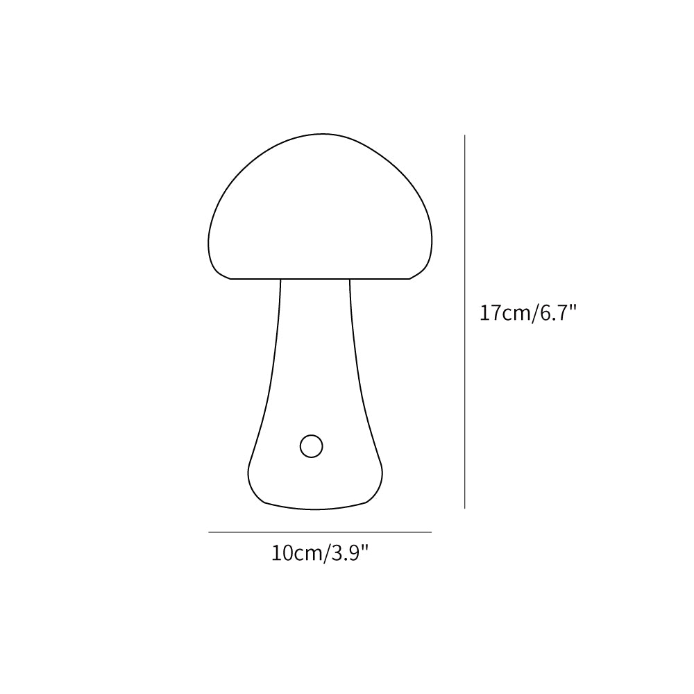 Wooden Mushroom Table Lamp (Built-in Battery)