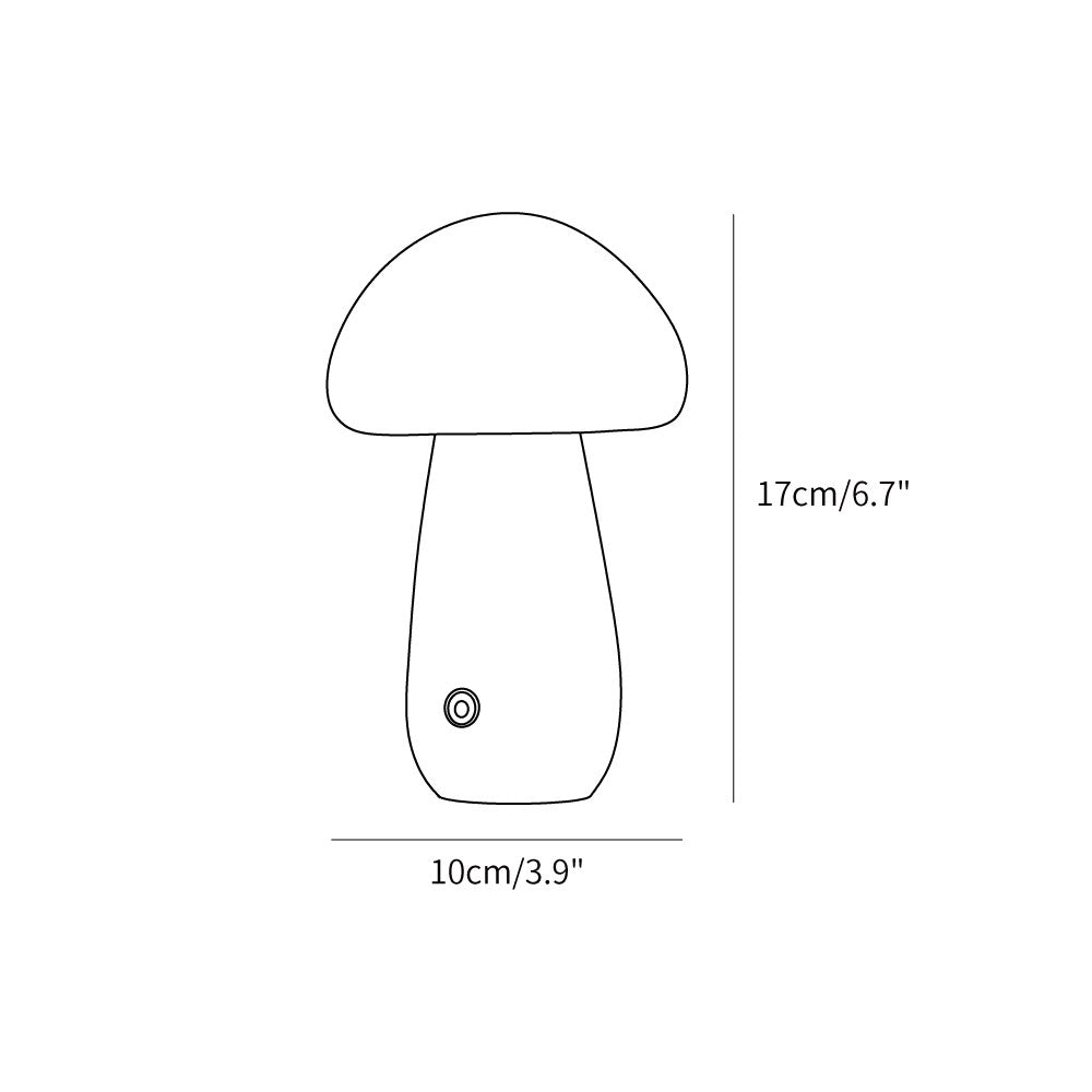 Wooden Mushroom Table Lamp (Built-in Battery)
