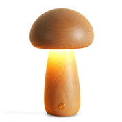 Wooden Mushroom Table Lamp (Built-in Battery)