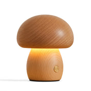 Wooden Mushroom Table Lamp (Built-in Battery)